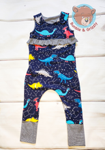 Load image into Gallery viewer, Space Dino Overall Romper- 12m-3T
