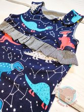 Load image into Gallery viewer, Space Dino Overall Romper- 12m-3T