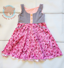 Load image into Gallery viewer, Pink Roses and Pockets Dress- 12m-3T