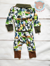Load image into Gallery viewer, Panda Party Envelope Romper- 3-12 months