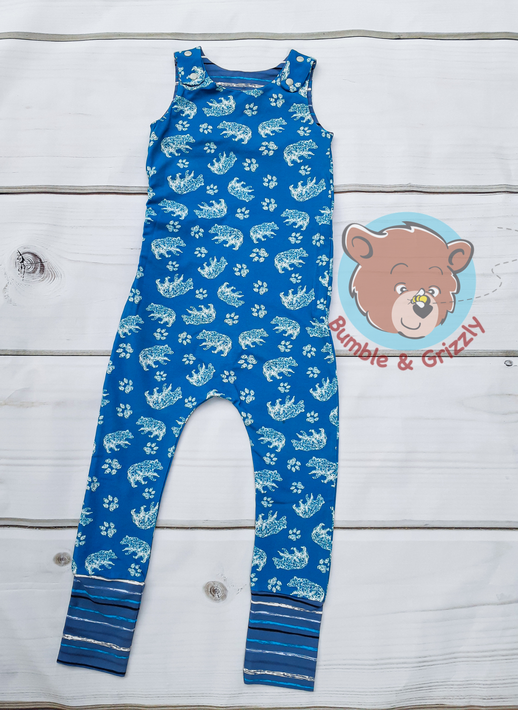 Scribble Bear Grow With Me Romper/3-6Y