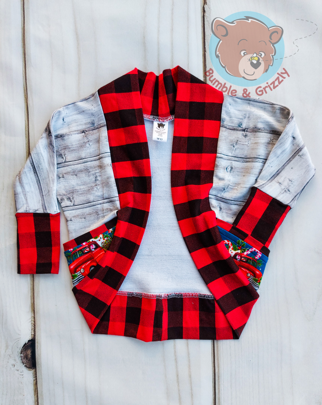 Christmas Trucks Grow With Me Cocoon Cardi/3-12m