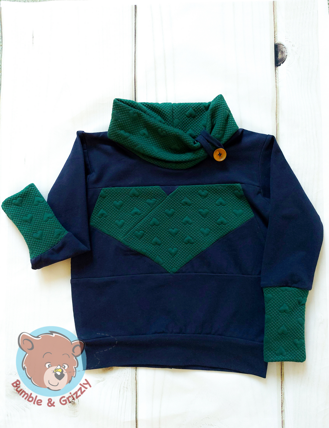 Emerald Heart Grow With Me Pullover/3-6Y