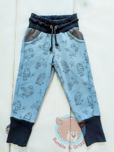 Little Owls Drawstring Grow With Me Joggers/12m-3Y