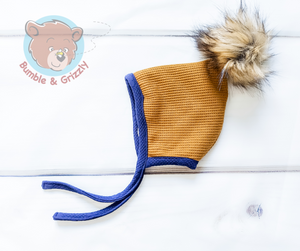 Camel Waffle Pixie Hat- 3-6m