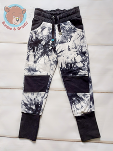 Monochrome Tie Dye Joggers/ 3-6Y