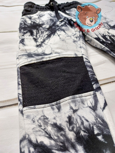 Monochrome Tie Dye Joggers/ 3-6Y