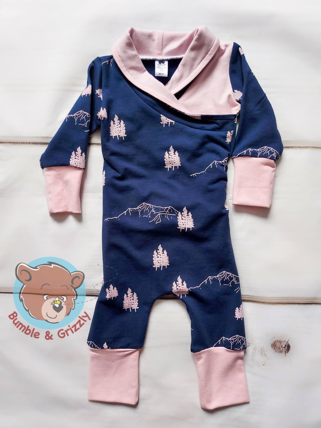 Mountains and Trees Envelope Romper- 3-12 months