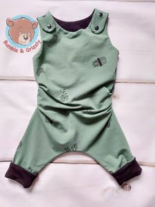 House Plants Overall Romper- 12m-3T