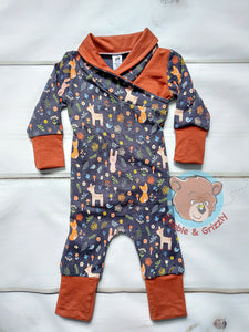 Spring Creatures Envelope Romper- 3-12m