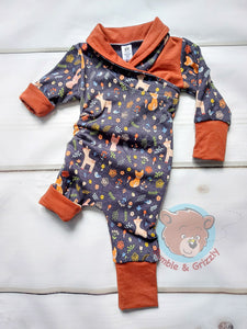 Spring Creatures Envelope Romper- 3-12m