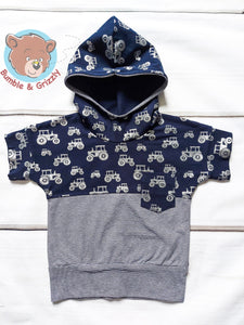 Metallic Tractors Hooded Tee- 12m-3T