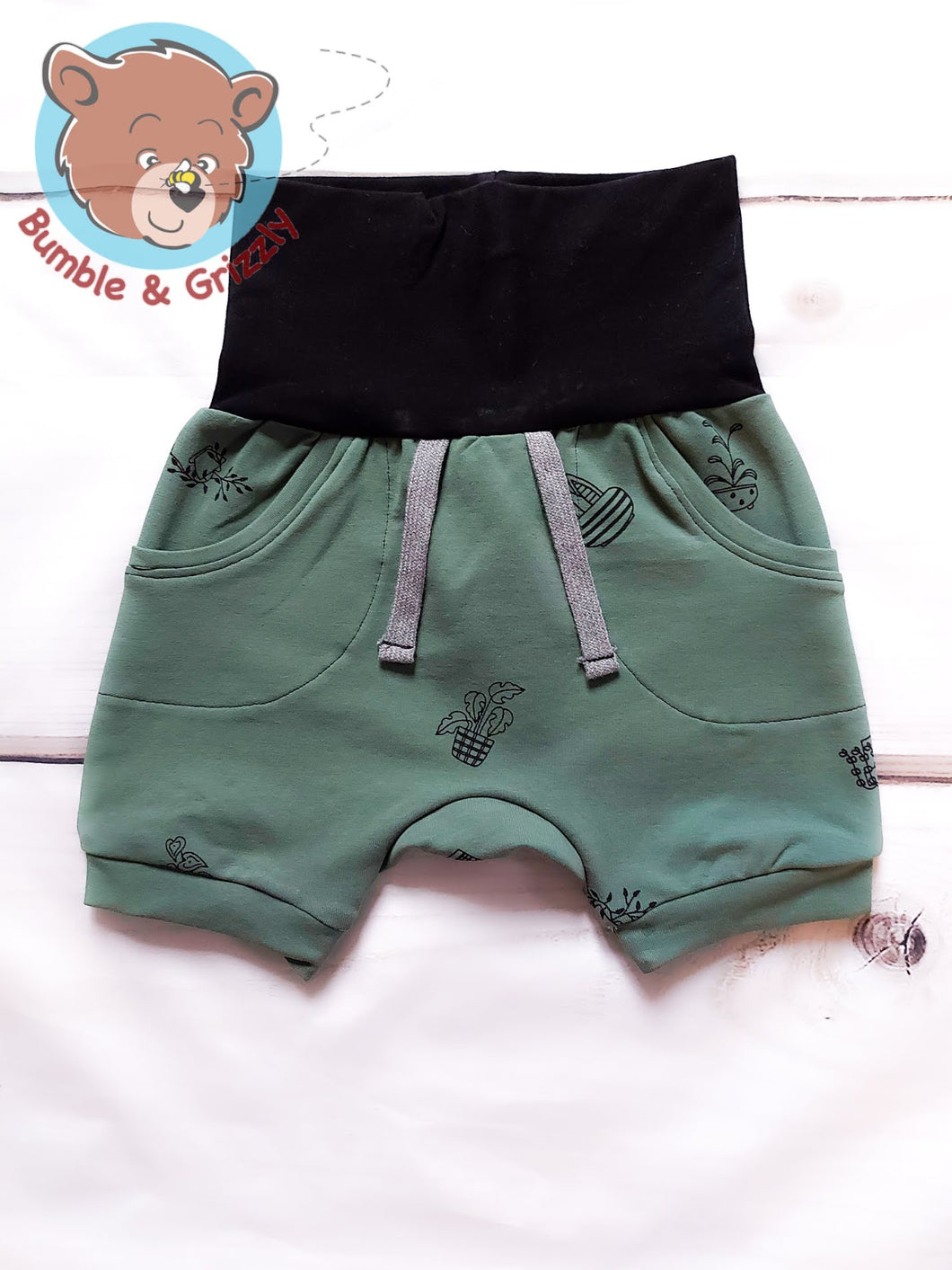 Plant Lover Shorts- 12m-3T