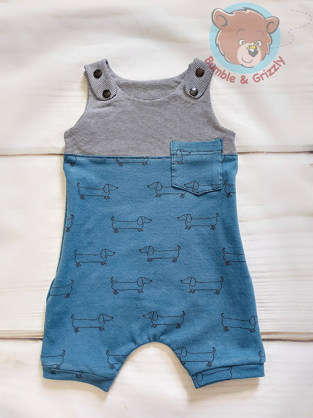 Weiner Dogs Shortalls- 3-12m