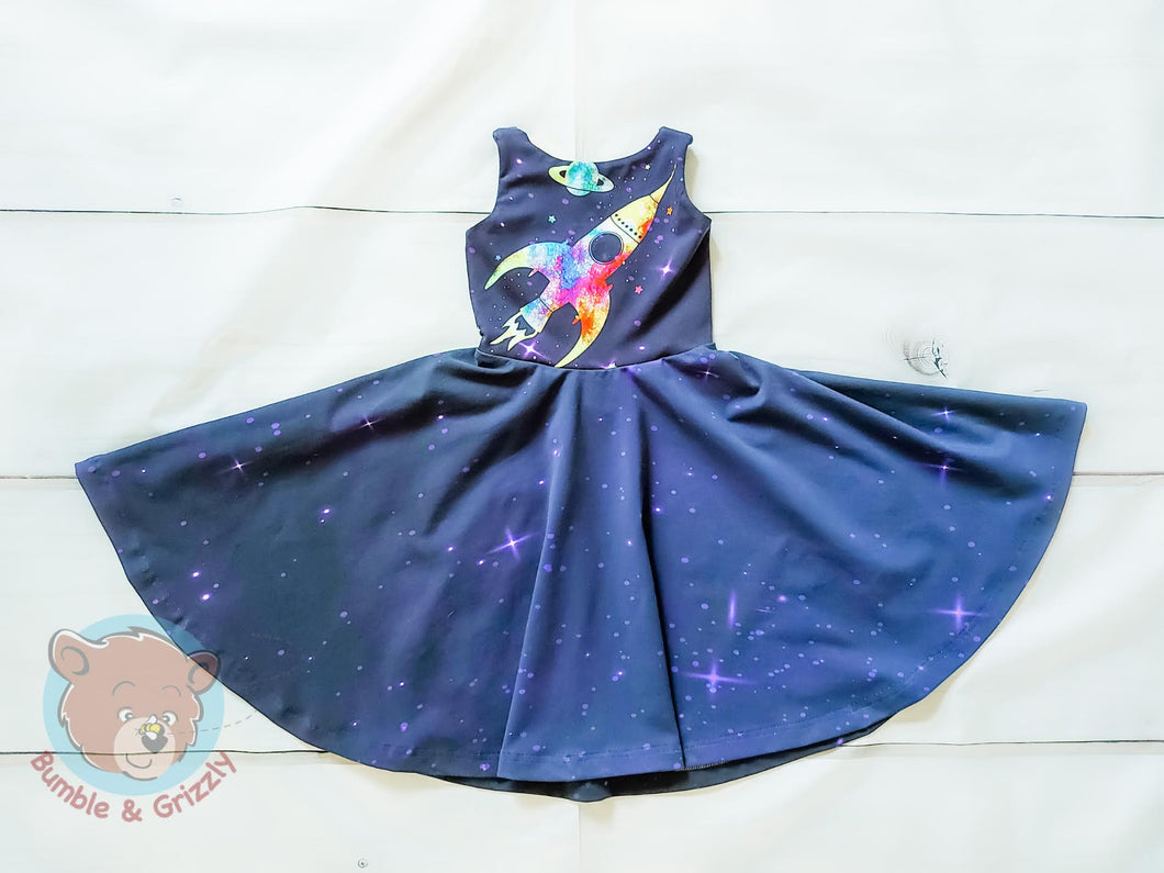 Blast off! Twirly Dress- 3T-6