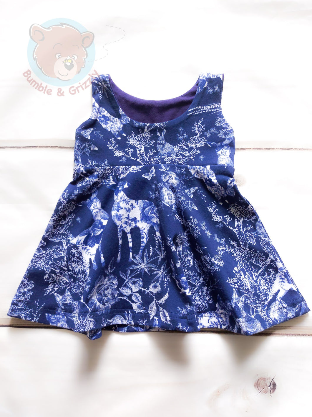 Woodland Floral Dress- 3-12m