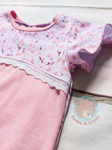 Cherry Blossoms Flutter Tee- 3T-6