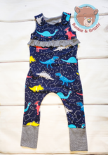 Load image into Gallery viewer, Space Dino Overall Romper- 12m-3T
