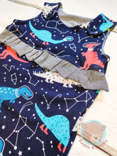 Load image into Gallery viewer, Space Dino Overall Romper- 12m-3T
