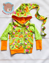 Load image into Gallery viewer, Twirly Hood Halloween Treats Hoodie- 12m-3T
