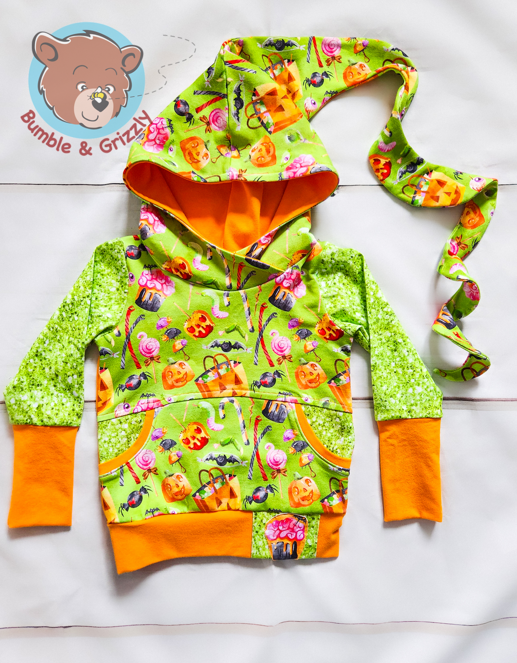 Twirly Hood Halloween Treats Hoodie- 12m-3T