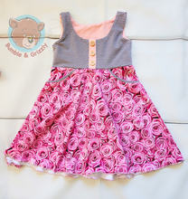 Load image into Gallery viewer, Pink Roses and Pockets Dress- 12m-3T
