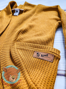 Camel Waffle Knit Cocoon Cardi- 12m-3T