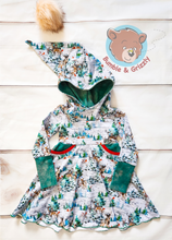 Load image into Gallery viewer, Winter Forest Pixie Hood Dress- 12m-3T
