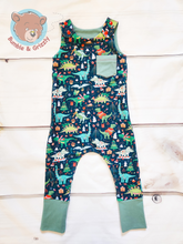 Load image into Gallery viewer, Dino Party Patch Pocket Romperall- 12m-3T
